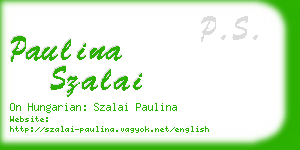 paulina szalai business card
